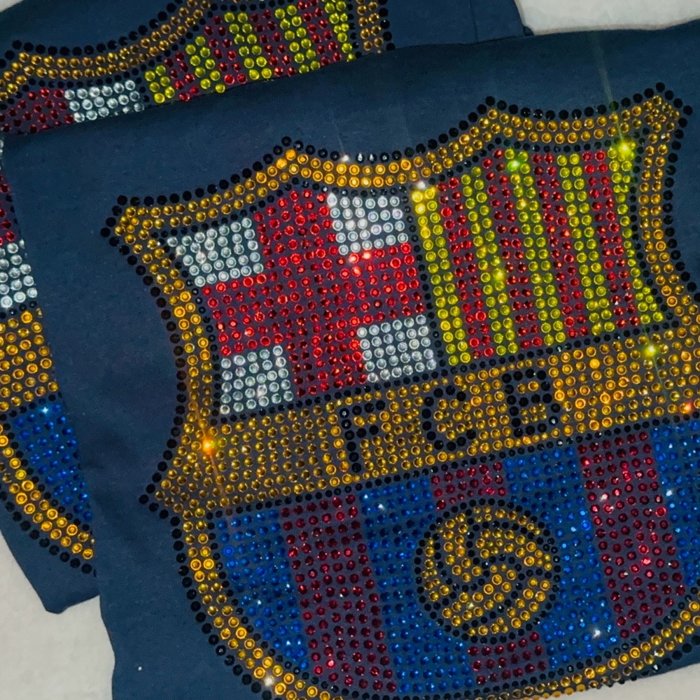 Barcelona soccer shirts rhinestone
